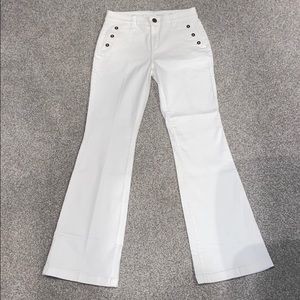 Limited White Stretchy High Waist Flare Jeans